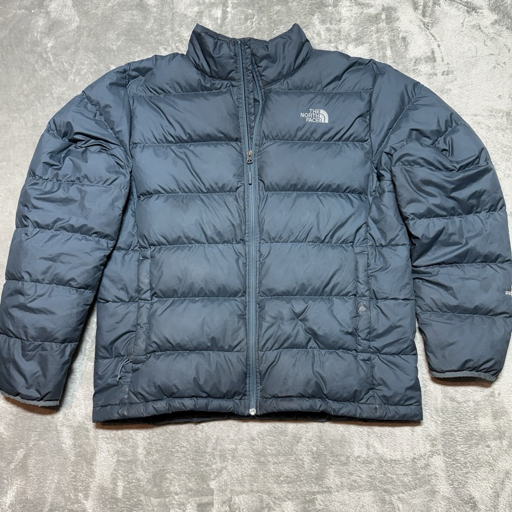 The North Face Mens Blue 550 Down Filled Full-Zip Puffer Jacket Size XL